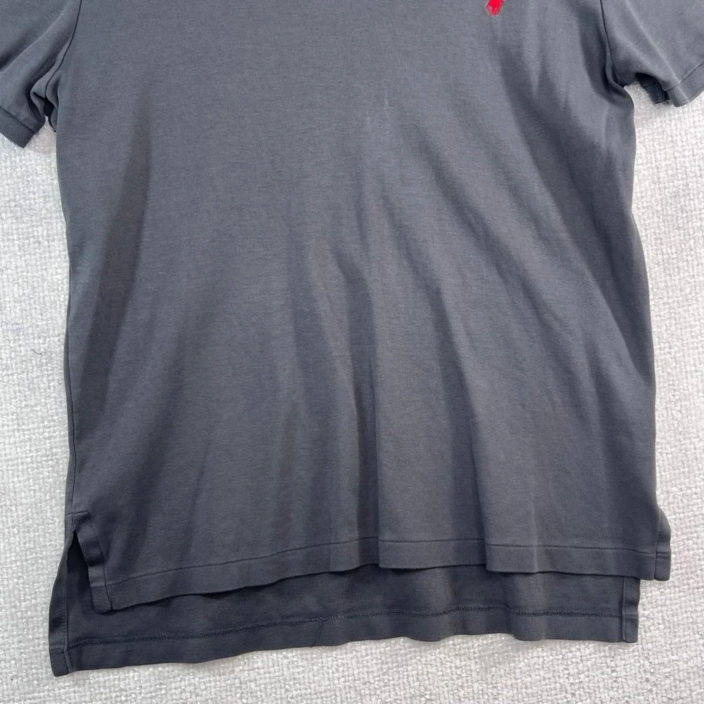 Polo Ralph Lauren Mens Gray Polo Shirt Medium Red Pony Classic Fit‎